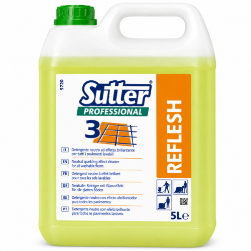 Sutter Reflesh 4x5 Kg Detergente Neutro Brillantante per Pavimenti Lucidi