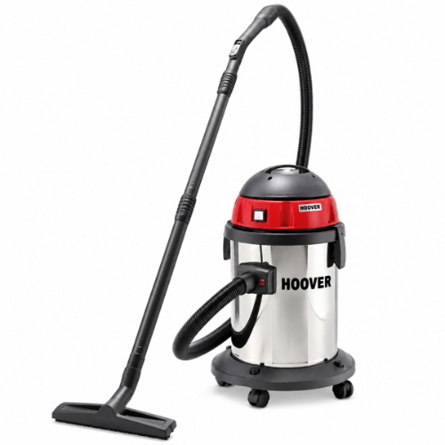 Hoover HP23 WD INOX Aspirapolvere Aspiraliquidi Professionale 23 Lt 1350W Max con Fusto in Acciaio