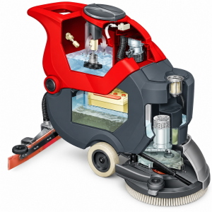Hoover Professional 50 BC/16 Lavasciuga Pavimenti 50 cm con 2 Batterie Gel e Caricabatterie