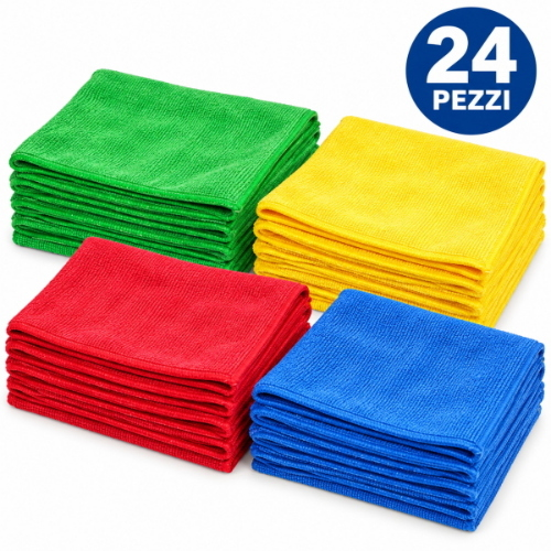 Panni Microfibra Pavimenti Sbrillo 50x70 cm per Marmo Parquet e Laminato - 24 Pezzi