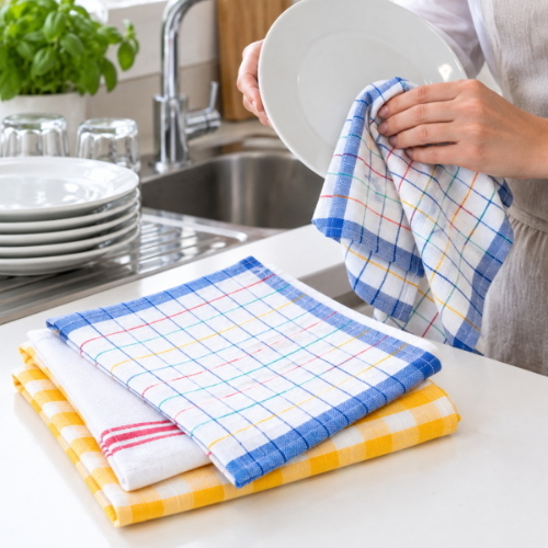 Strofinacci da Cucina in Cotone 50x70 cm per Panno Piatti, Bicchieri e Posate – 60 Pezzi
