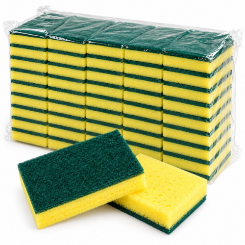 Spugne Abrasive Professionali Accoppiate 10x15 cm per Cucina e Bagno – 100 Pezzi
