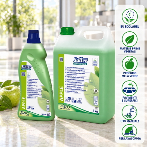 Sutter Apple Ecolabel Detergente Ecologico Multiuso alla Mela Verde per Pavimenti e Superfici