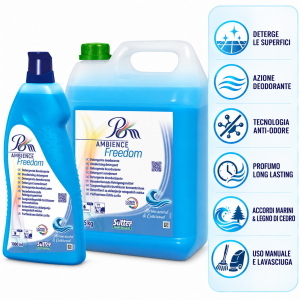 Sutter POM Ambience Freedom Detergente Deodorante Pavimenti e Superfici Accordi Marini e Cedro