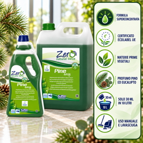 Sutter Pine Easy Ecolabel Detergente Naturale Superconcentrato Profumato per Pavimenti e Superfici
