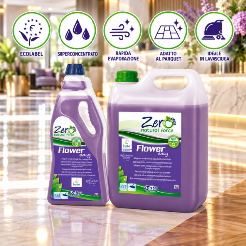 Sutter Flower Easy Ecolabel Detergente Idroalcolico Superconcentrato Profumato per Pavimenti e Parquet