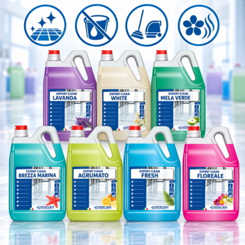 Expert Clean 4x5 Kg Detergente Pavimenti Concentrato Profumato Senza Risciacquo
