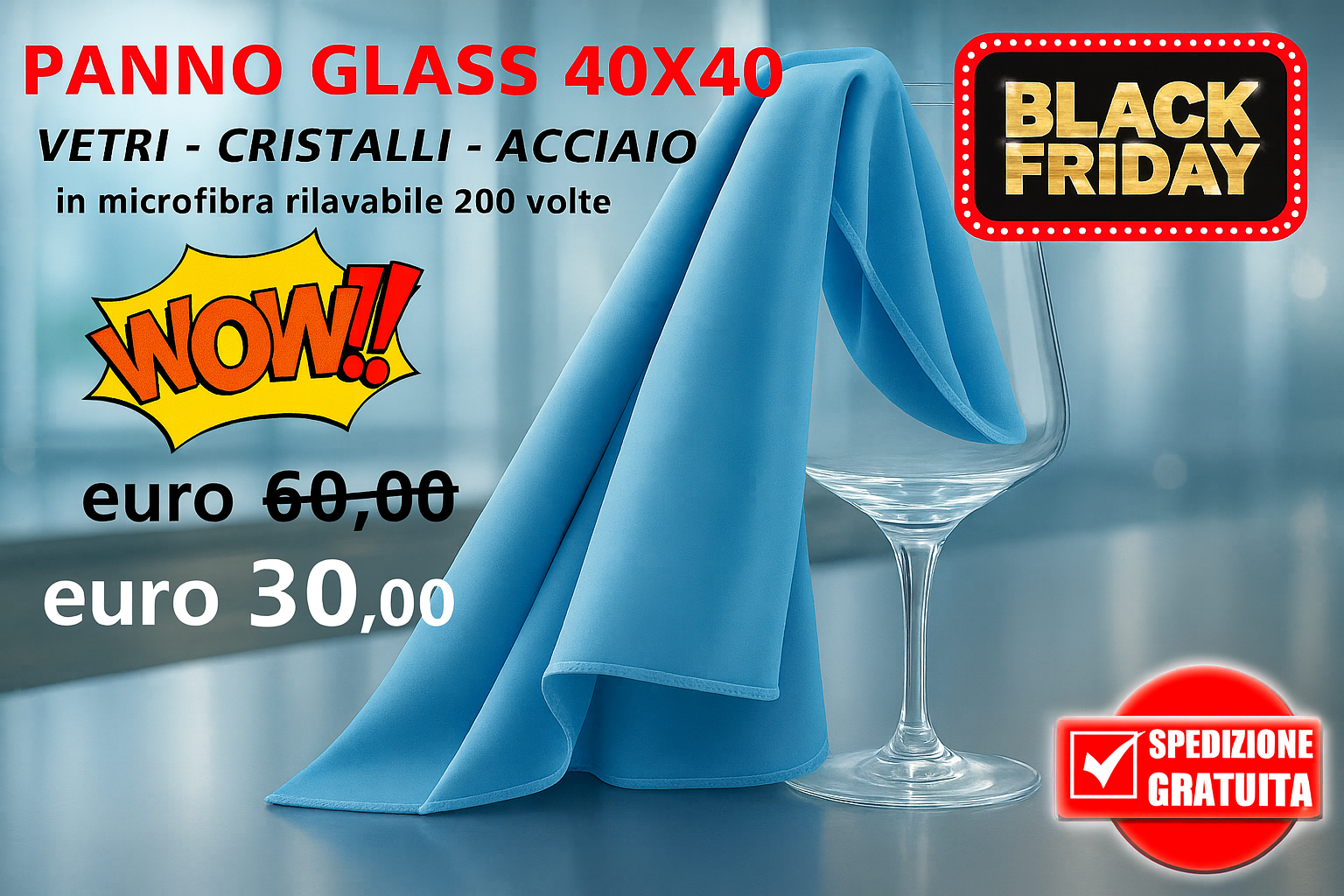 panno glass 40x40 miscofibra detercenter shop black friday