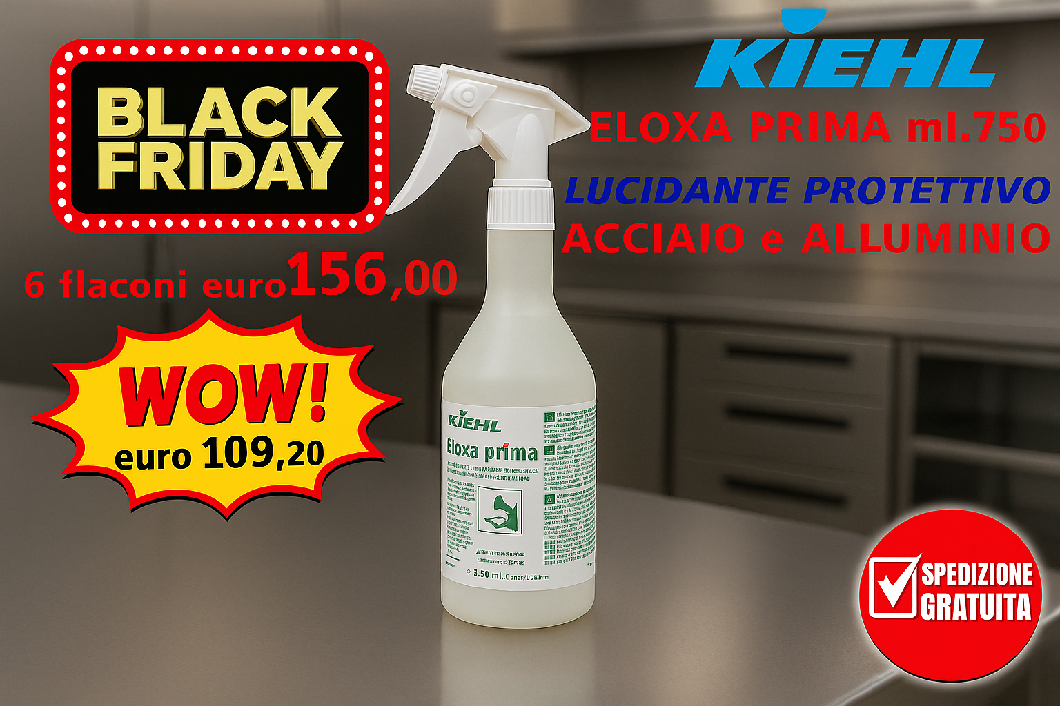 kiehl eloxa prima lucidante protettivo acciaio deter center shop black friday