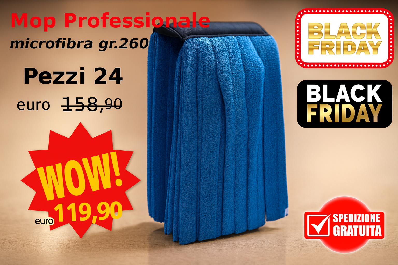 mop professionale microfibra gr.260 detercenter shop black friday