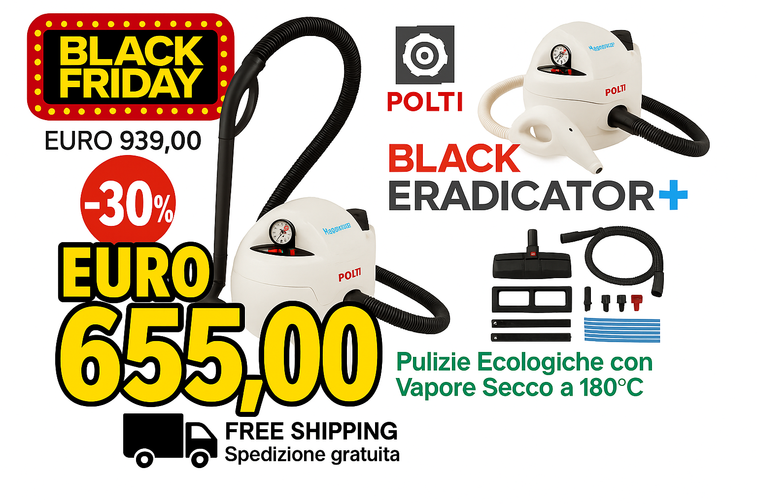 polti cimex eradicator con kit pulizia detercenter shop black friday